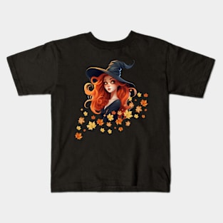 Fall Witch Kids T-Shirt